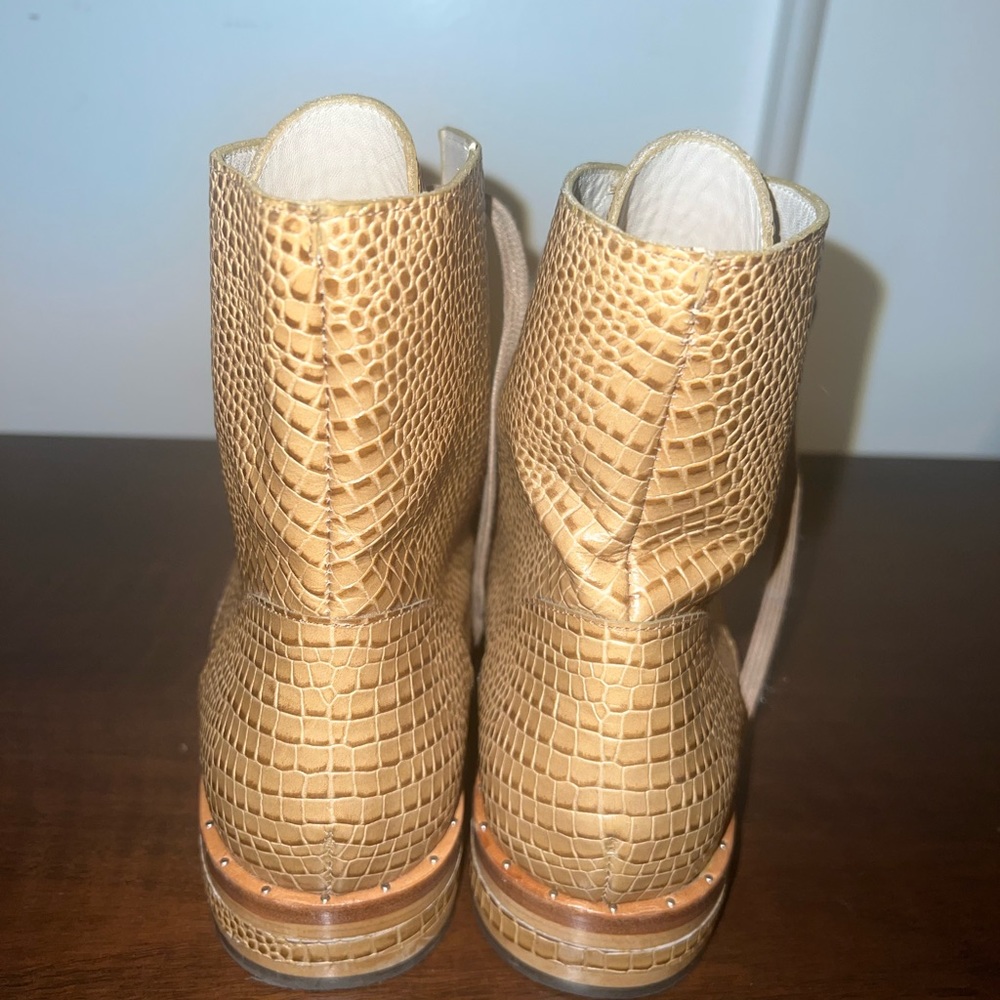 Freda Salvador croc embossed tan boots - Picture 2 of 5